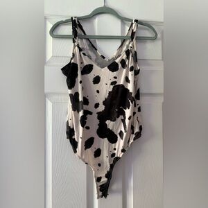 Cow print bodysuit